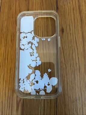 Clear Phone Case with White Floral Accent